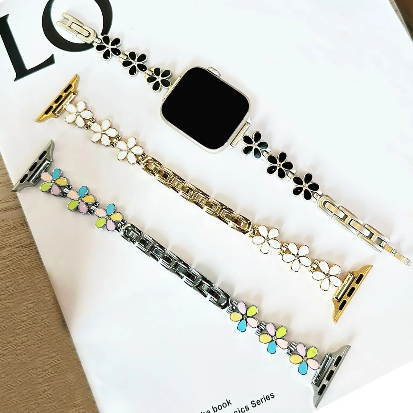 Flower Design Watch Band, Fashionable Watch Band for Women, Watch Accessories Compatible with Apple Watch Series, Wearable, Men Gifts