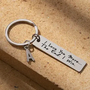 I Love You More The End I Win Keychain, Couple Keychain, Keyring For Boyfriend, Girlfriend Gift Birthday, Anniversary Gift For Him