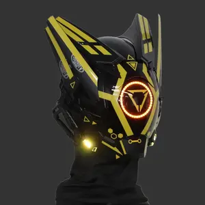 LED Rechargeable Lightweight Punk Techwear Helmet Mask for Costume Party, Photo Props, Movie Props & Cosplay | MSK