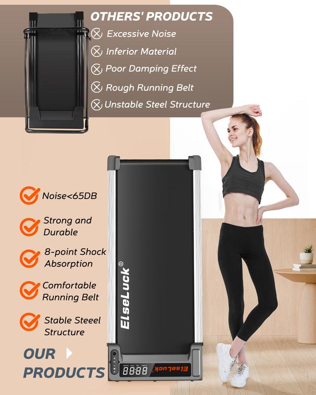 Walking Pad, Under Desk Treadmill for Home Office, 2 in 1 Portable Walking Treadmill with Remote Control, Walking Jogging Machine in LED Display