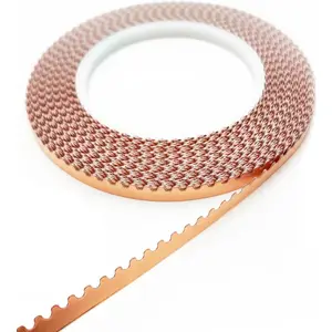 Black Backed 7/32 Inch Scalloped Copper Foil Tape for Stained Glass DIY Handicrafts Crafting