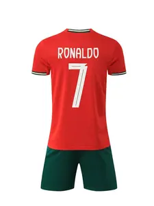 Sports Set, Boys Girls Breathable Ronaldo Football Jersey, Training Wear, Casual Short Sleeve and Shorts, Gift Idea