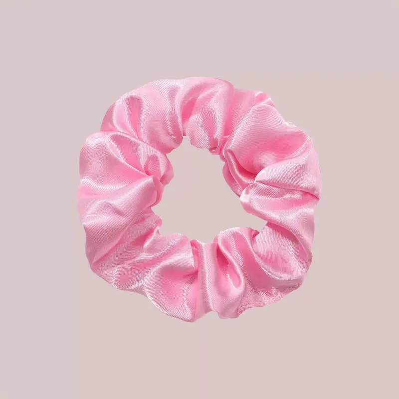 Pink Scrunchies For Women Satin Hair Ties Ponytail Holder Women's Cute Accessories Party Valentine's Day