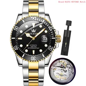 Brand OLEVS Men Automatic Mechanical Watches Self Winding Luxury Stainless Steel Men Watch No Battery