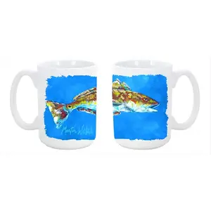 212 MAIN Seafood Theme Ceramic Mug - 15oz Large Ceramic Cup, Reusable, Washable, Microwave-Safe, Ideal for Coffee, Tea, Ceramic Mugs
