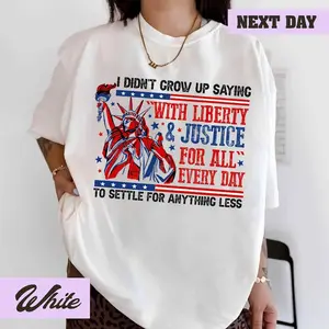 Liberty and Justice For All Shirts Human Rights TShirt 4th of July Equality Sweatshirt Resist DEI Tee Shirts Pledge Of Allegiance Shirt