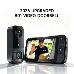 2026 Upgraded B01 Video Doorbell – No WiFi, No App, Indoor Monitor, Two-Way Talk, Night Vision & 400ft Range