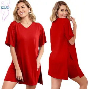 EOJN Women's Plus Size Two-Piece Outfits Set Short Sleeve Tunic Top & Skinny Biker Shorts Bodycon Tracksuits for Casual & Outdoor Fashion