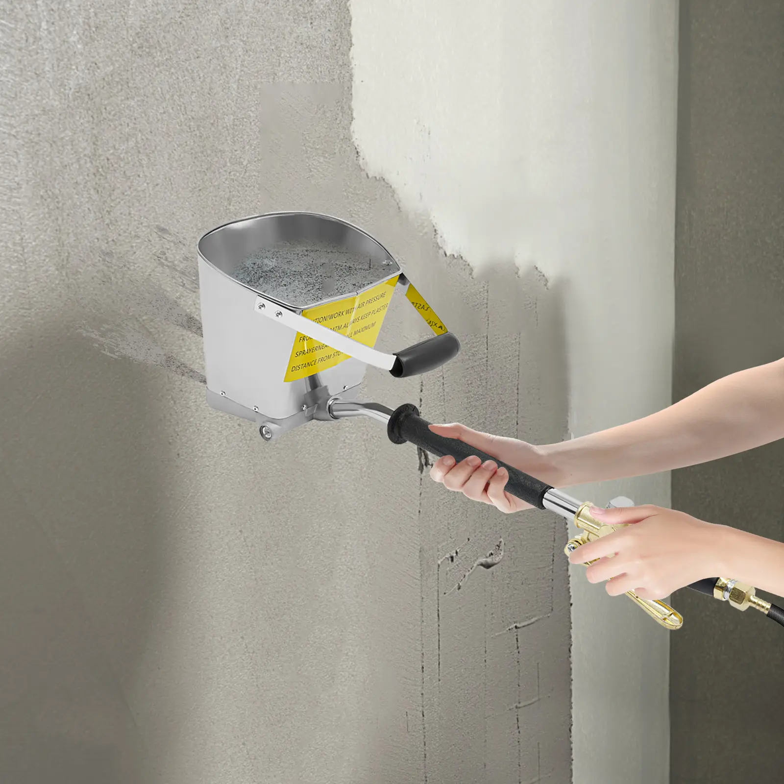 Air Powered Cement Spray Gun Tool 3.5L Capacity for Concrete Mortar Plaster Professional Construction Renovation Factory Household Use