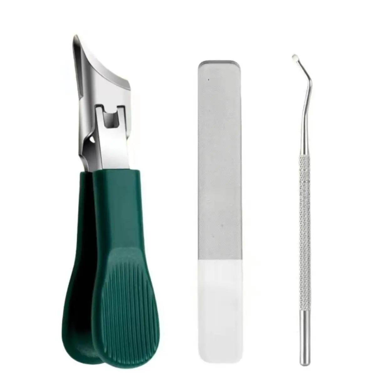 Stainless Steel Nail Clipper Set, 3 Counts/set Multifunctional Large Opening Anti-splash Nail Clipper Set, Manicure & Pedicure Tool for Home Use, Nail Art