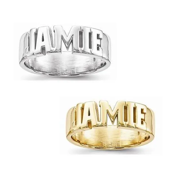 Casted High Polished Name Ring
