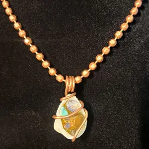 Copper Wrapped Orgone InnerG Seashell Pendant With 1/4 inch copper Necklace Unique Organic Design EMF Protection & Grounding Accessory