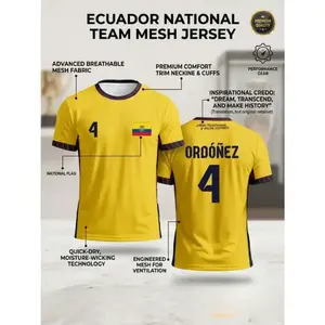 Personalized 2026 Ecuador National Team Jersey, Breathable Mesh Football Top,All Seasons Casual Style