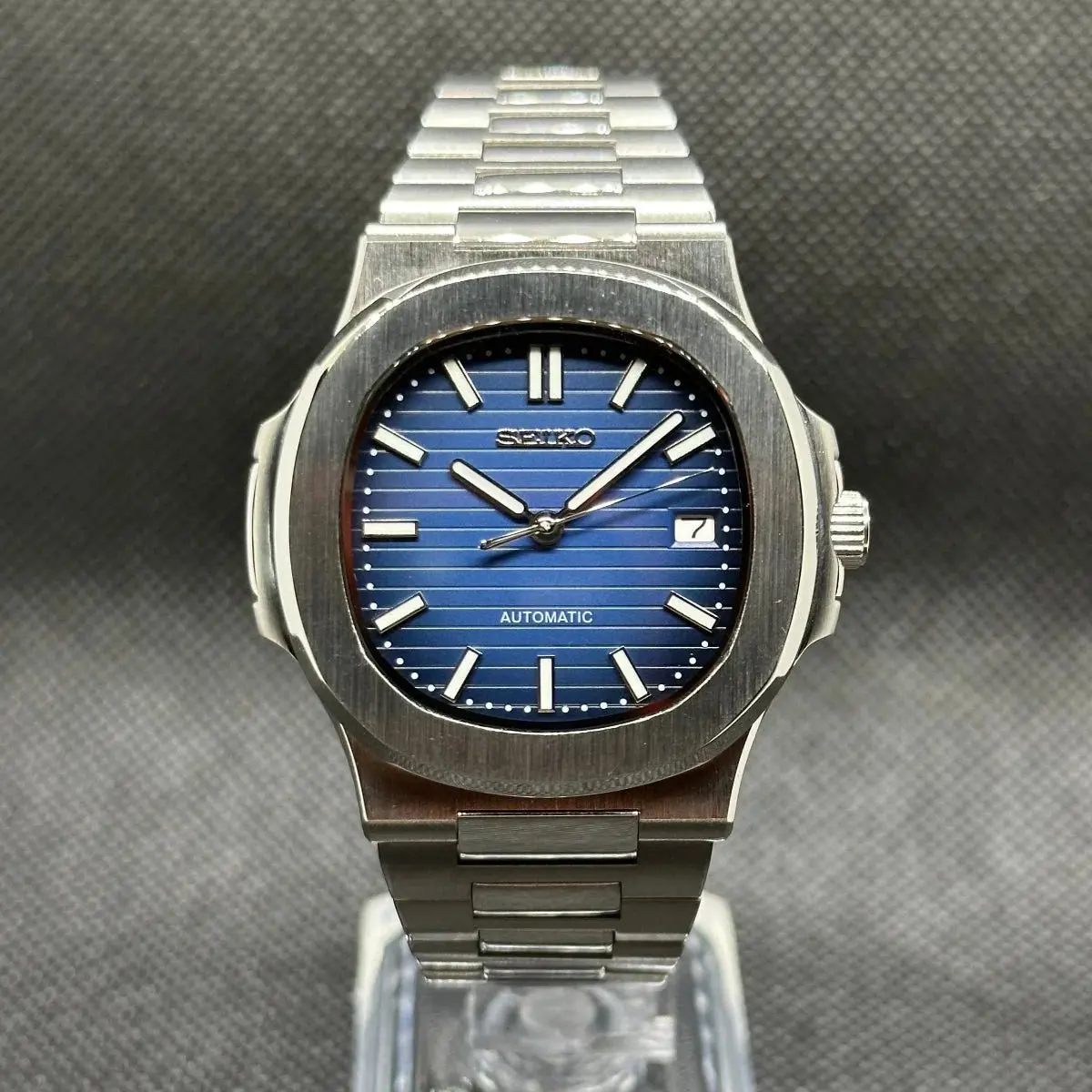 Seiko Blue Nautilus Mod Watch