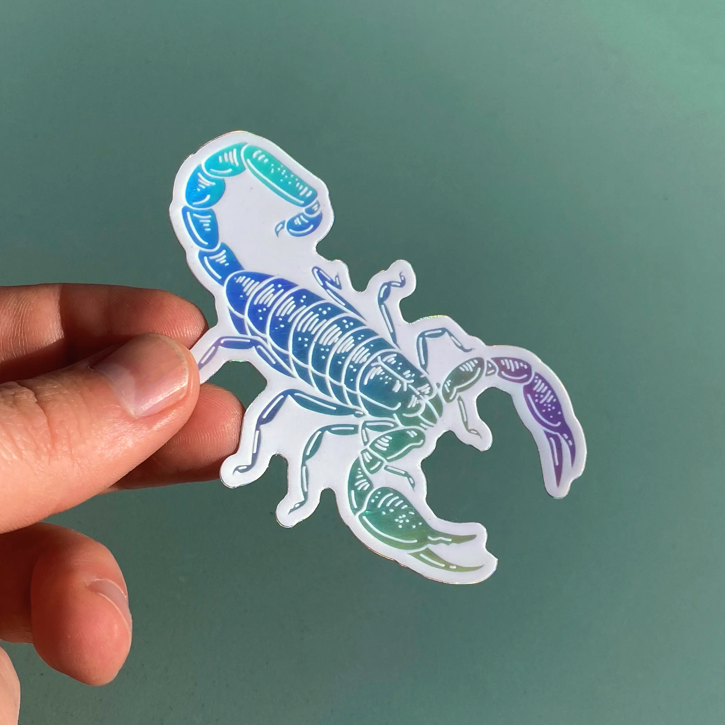 Scorpion Sticker - Holographic Stickers - 2x3" Vinyl - Rainbow, Shiny - Great for Water Bottle, Laptop, Notebook - Animal, Nature, Zodiac Sign - Water-proof & Scratch-proof, Durable