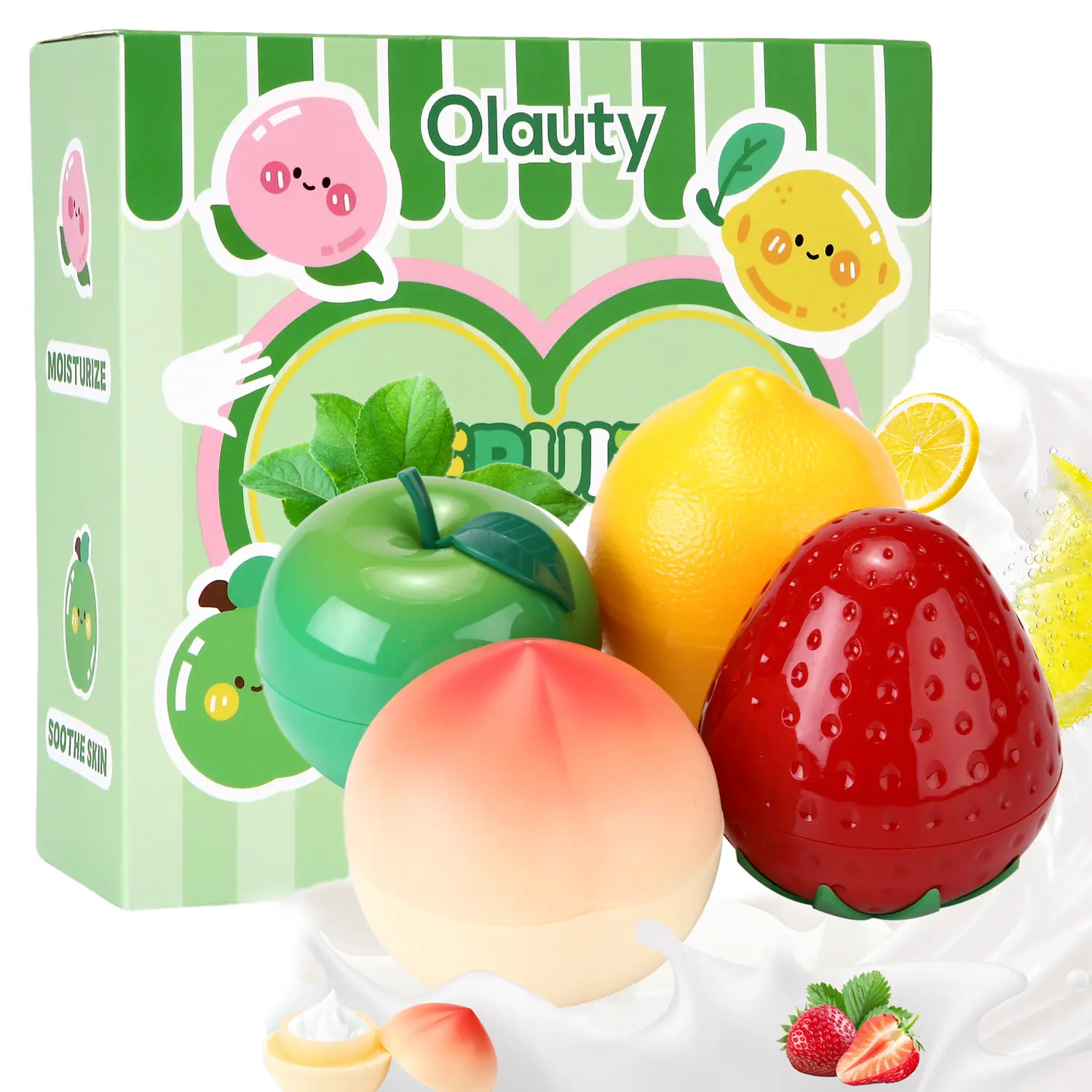 4-Piece Fruit Scented Hand Cream Gift Set, Travel Size Moisturizer with Shea Butter for Dry Hands, Smooth Skin Lotion - Birthday & Graduation Gift, Natural Ingredients, Hydrating, Glycerol, Bridesmaid