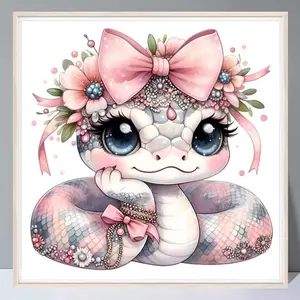 Cartoon Snake Design Diamond Arts Colorful Painting Kit without Frame, DIY 5D Diamond Arts Colorful Painting Kit, Wall Art Decor for Home Living Room Bedroom