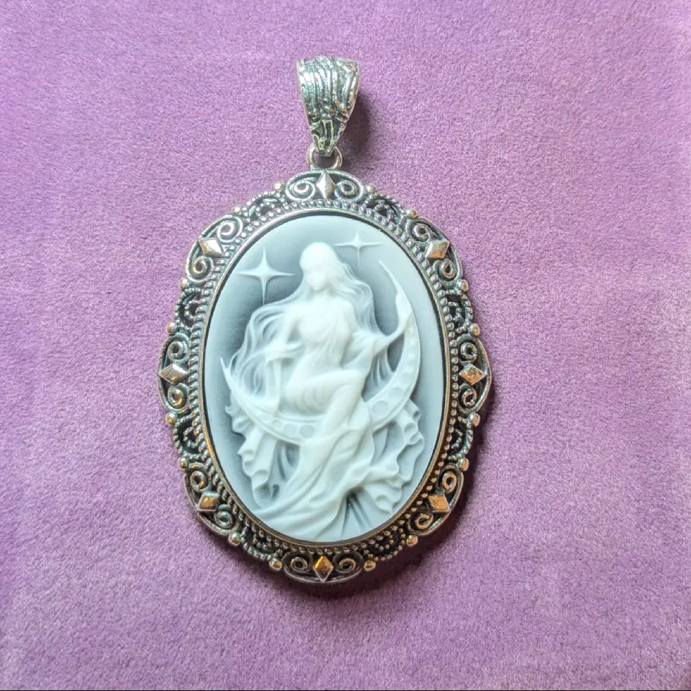 Large Selene Black Agate Decorative Silver