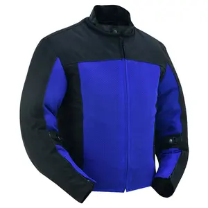 DANIEL SMART RoadGladiator Men's Long Sleeve Mock Neck Fitted Textile Motorcycle Jacket - Heavy-duty Cordura, Mesh, Adjustable Fit, Adjustable Sleeve Cuffs, Reflective Striping, Quick-release, All-Season Outdoor Sports Outerwear