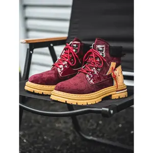 Men's Classic Vintage Mid-Calf PU Leather Boots, Waterproof Anti-Slip Wear-Resistant, Fall & Winter Outdoor Casual StreetwearRAIMENTRY