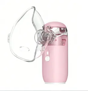 1 PCS USB PINK Nebulizer, Portable Nebulizer, Adult And Pediatric Nebulizer Machines For Breathing Aids, Nebulizer Masks And Mesh Nebulizer With Adjustable Nebulization Rate (Without Battery)