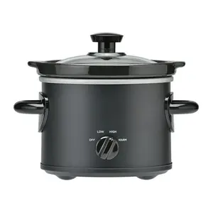 Mainstays 2 QT Slow Cooker, Matte Black Finish, Removeable Stoneware Pot, Model MS54100112165B