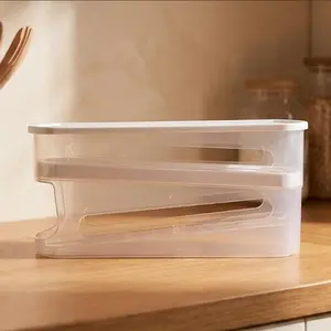 Automatic Rolling Egg Dispenser Organizer for Refrigerator Transparent Egg Storage Box, Space-Saving Rolling Egg Rack, Durable Plastic Egg Organizer, Refrigerator Kitchen Accessories  Durable Plastic Egg Storage Rack for Fridge, Counter, Kitchen Cabinet