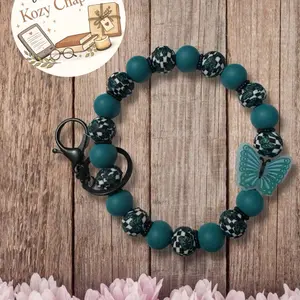 Turquoise Butterfly Wristlet