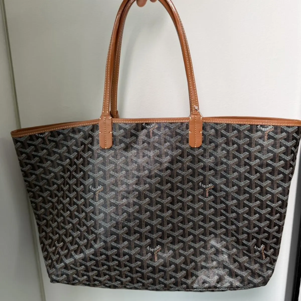 Pre-owned Goyard As Shown Tote Bags Saint Louis PM Tote Bag Black/Tan go13156hh