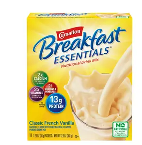 Carnation Breakfast Essentials Powder Nutritional Breakfast Drink Mix, Classic French Vanilla, 10 - 1.26 OZ Packets