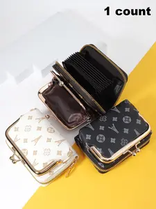 Women's Vintage Style Large Capacity Wallet, Durable  Multi Card Slot Zipper Wallet, Easy To Clean Wallet for Women