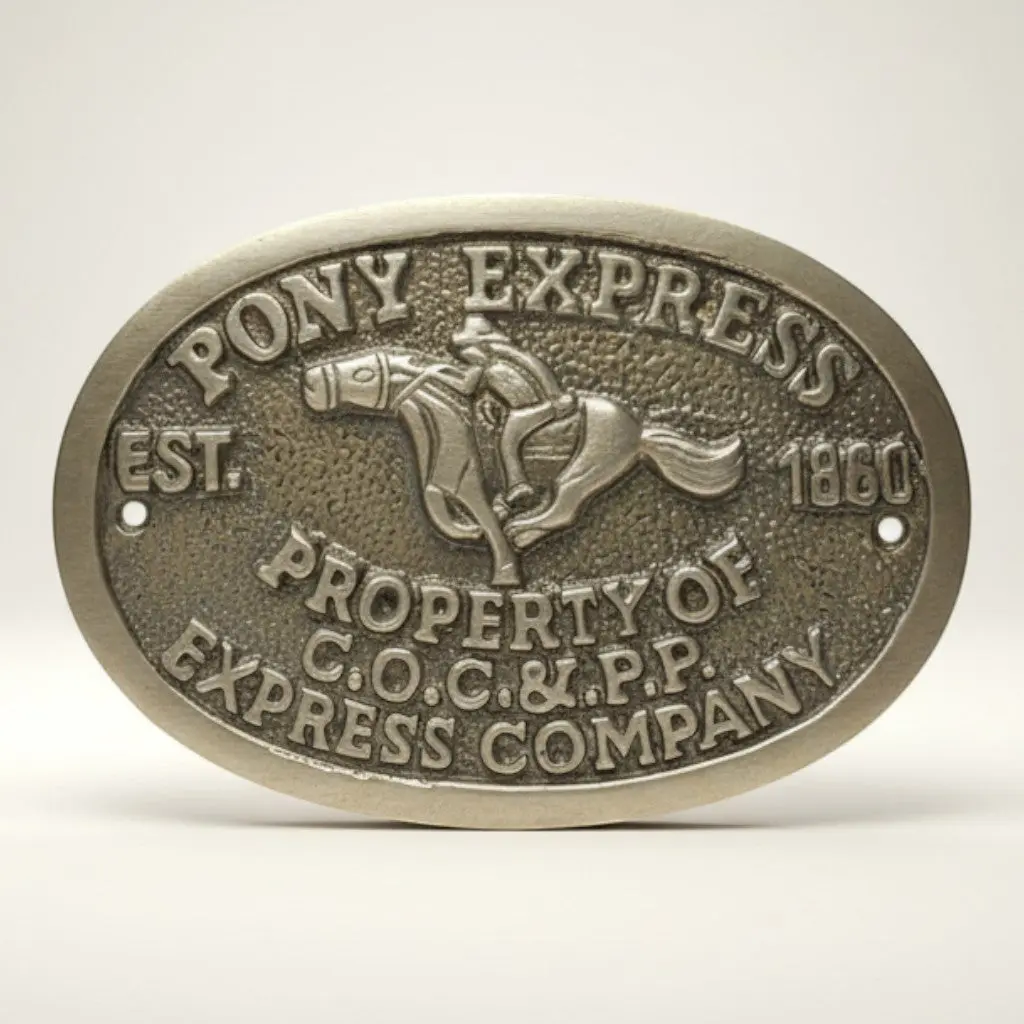 Pony Express 1860 Solid Brass Plaque