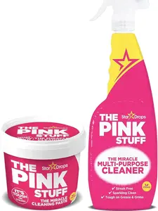 Cleaning Paste and Multi-Purpose Spray 2-Pack Bundle - Detergent Kitchen Pink Stuff Cleaner, Stainless Steel for Effective Household Cleaning
