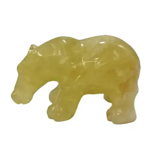 Citrine hippopotamus carving
