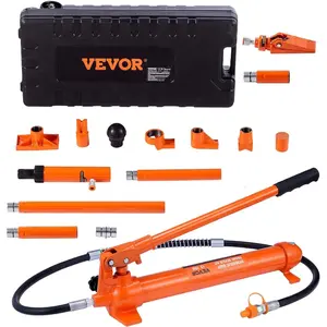 VEVOR 12 Ton Porta Power Kit, Hydraulic Ram with Pump with 4.6 ft/1.4 m Oil Hose, Portable Hydraulic Jack with Storage Case for Automotive, Garage, Farm, Mechanic (26455 LBS)VEVOR Super Brand Day