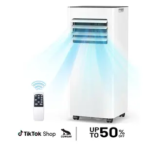 [Summer Vibes] COWSAR 8,000/10,000 BTU Portable Air Conditioners Cool Up to 350/450 Sq.Ft, 4 Modes Portable AC Unit with Remote Control/LED Display/24Hrs Timer/Installation Kits for Bedroom/Home/Office/Dorms, White