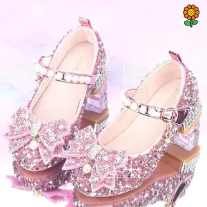 DZP-Girls' princess shoes in Silvery, elegantly host the catwalk, crystal flats for little girls, flower girl dress shoes, Youngsters's performance shoes.