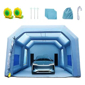 VEVOR Inflatable Paint Booth, 33x20x13ft Inflatable Spray Booth, High Powerful 950W+1100W Blowers Spray Booth Tent, Car Paint Tent Air Filter System for Car Parking Tent Workstation Motorcycle Garage