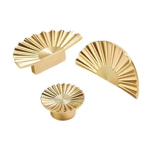 Luxury Semi Circle Cabinet Pulls in French Gold Finish Modern Drawer Handles for Wardrobe and Furniture Elegant Upgraded Hardware