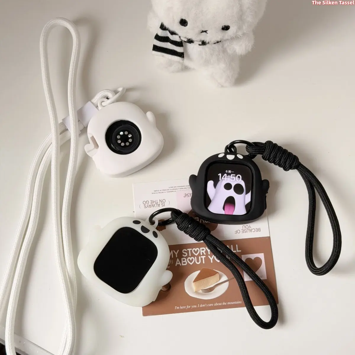 Luminous Ghost Soft Watch Protective Case, Cute Night Glow Watch Shell Compatible With All Apple Watch Series (No Watch) stylish Smartwatch Accessories Protector Wearable Protection
