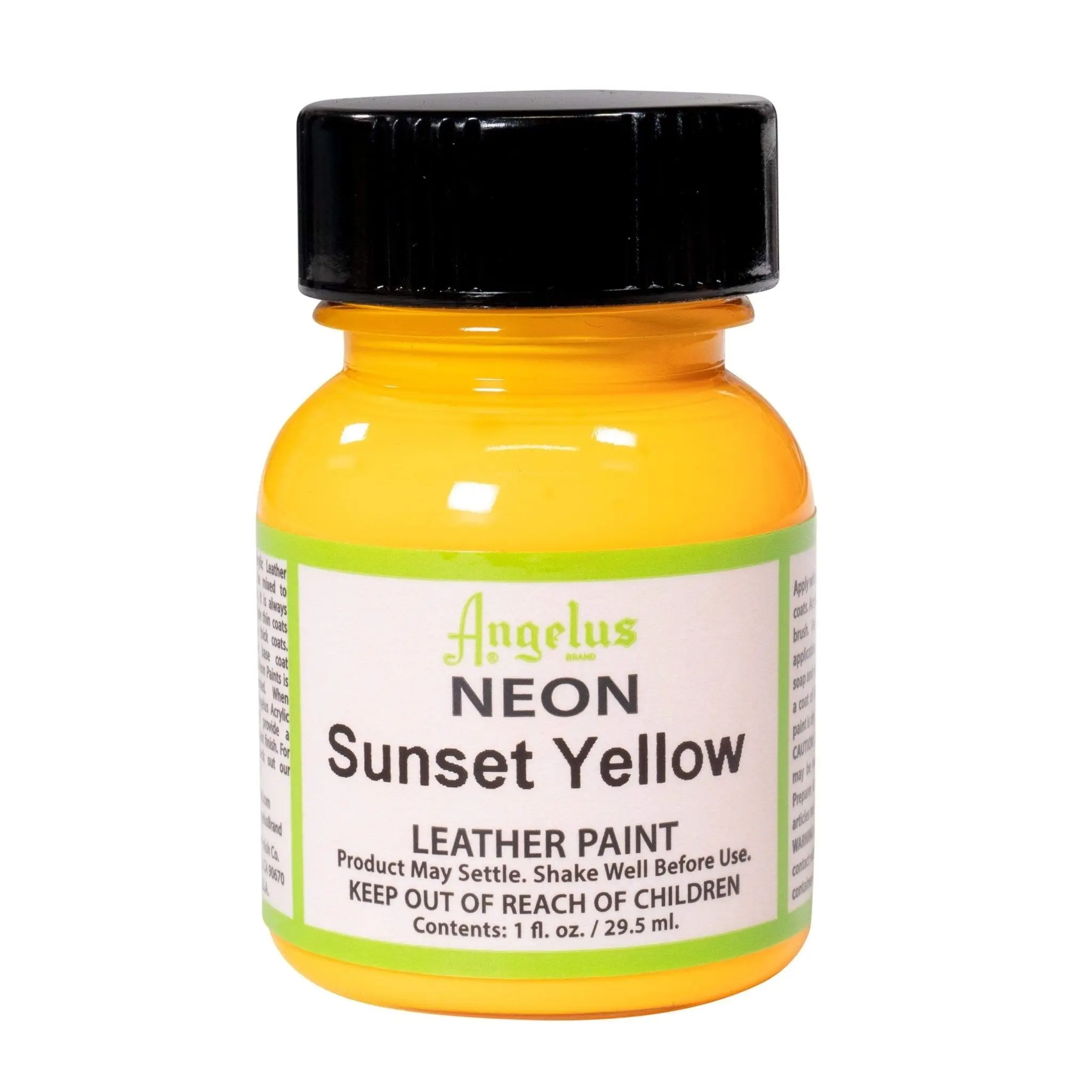 Angelus Neon Sunset Yellow Acrylic Leather Paint - Shoe Paint For Custom Sneakers, DIY Craft Supplies
