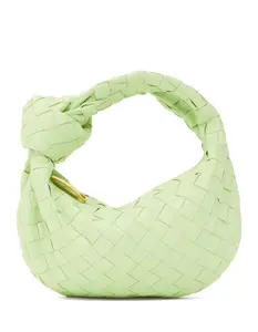 Pre-owned Bottega Veneta Lambskin Top Handle Mini Jodie In Fennel