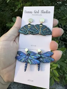 Dark Majestic Clay Dangle Earrings