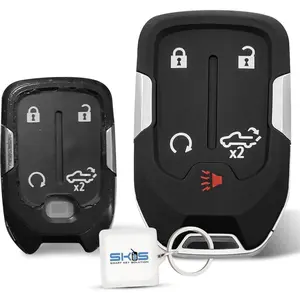 Key Fob Shell, Replacement Smart Remote Key Case Cover 5 Buttons For 2019-2024 Sierra, Silverado, HYQ1EA, HYQ1ES