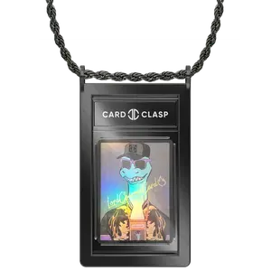 Card Clasp Slab Holder Necklace: Deepspace Black