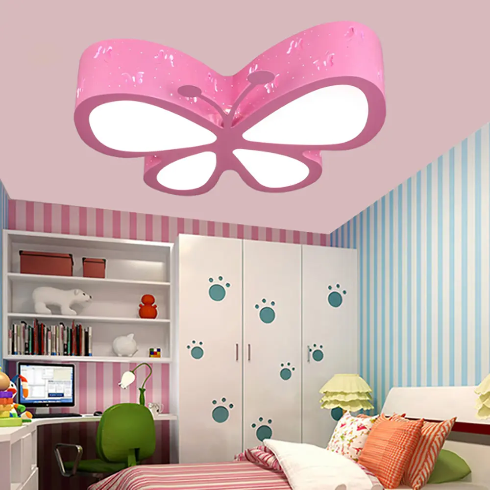48W LED Ceiling Light - Iron+Acrylic Creative Butterfly Detail Decor Accessory, 50x40x10 cm Modern Indoor Home Lighting for Child's Girl Room, Room Decor Home Improvement Fixture, Decor Accessories