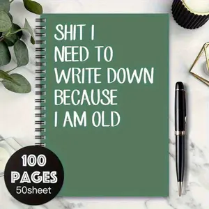 1pc Humorous & Fun Spiral Coil Notebook - "Sh*t I Need to Write Down Because I am Old" Cover, 8.26x5.7 inches - Perfect for Journaling, Planning, and Gifts for Family, Nurses, Parents, Colleagues, Friends, Notebooks for School