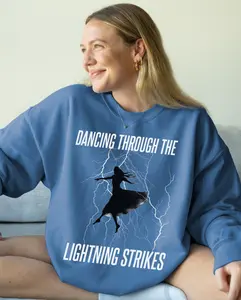[SALE UP TO 40%] Dancing Through The Lightning Strikes Sweatshirt, Opalite Lyrics Sweatshirt, Showgirl Era Merch, Halloween Spooky Season Sweatshirt