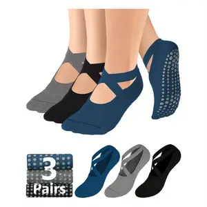 Women's Pilates grip socks, non-slip yoga socks, grip belts, suitable for ballet training, grip socks