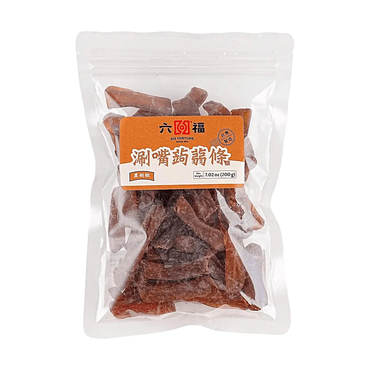 LIU FU YONG ZHEN Black Pepper Konjac Jerky - 200g, High Fiber, Low Calorie, Chewy Snack